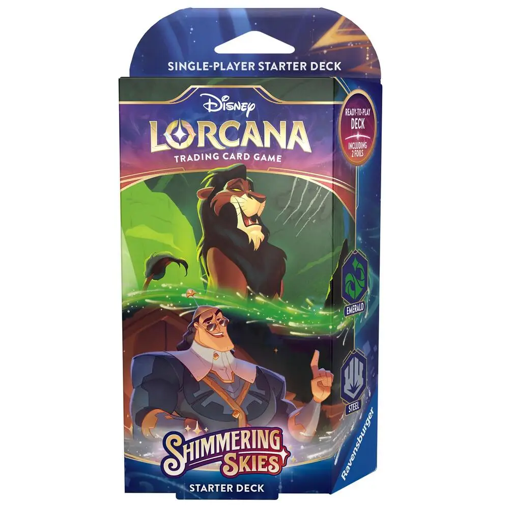 Lorcana Shimmering Skies Starter Deck Emerald Steel webp